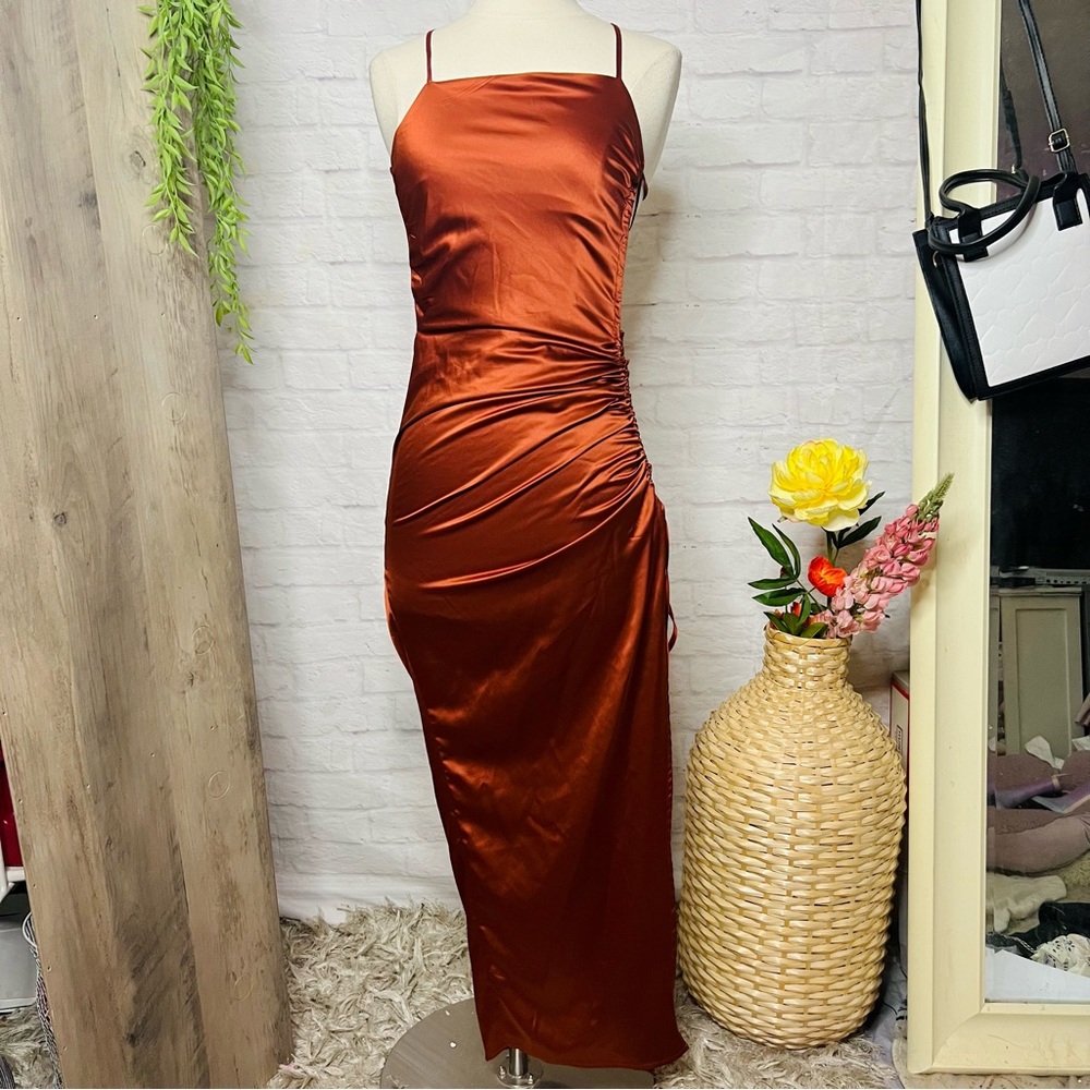Copper Silk Dress - image 1